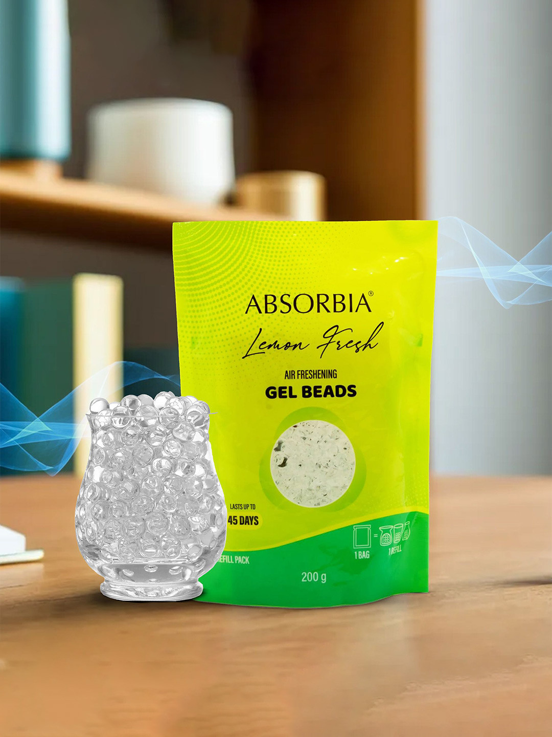 Absorbia Lemon Fresh Gel Beads Air Freshener 200g