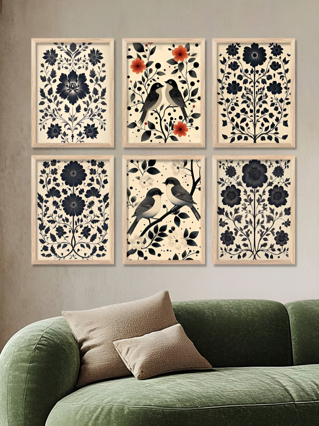 Kotart Blue & Red 6 and more Piece Wood Abstract Wall Paintings