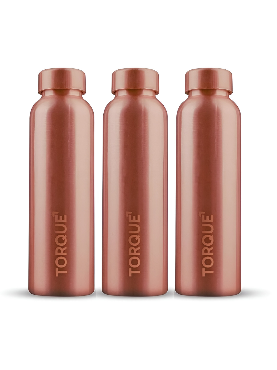 Torque Copper-Toned Set of 3 Copper Printed Water Bottle
