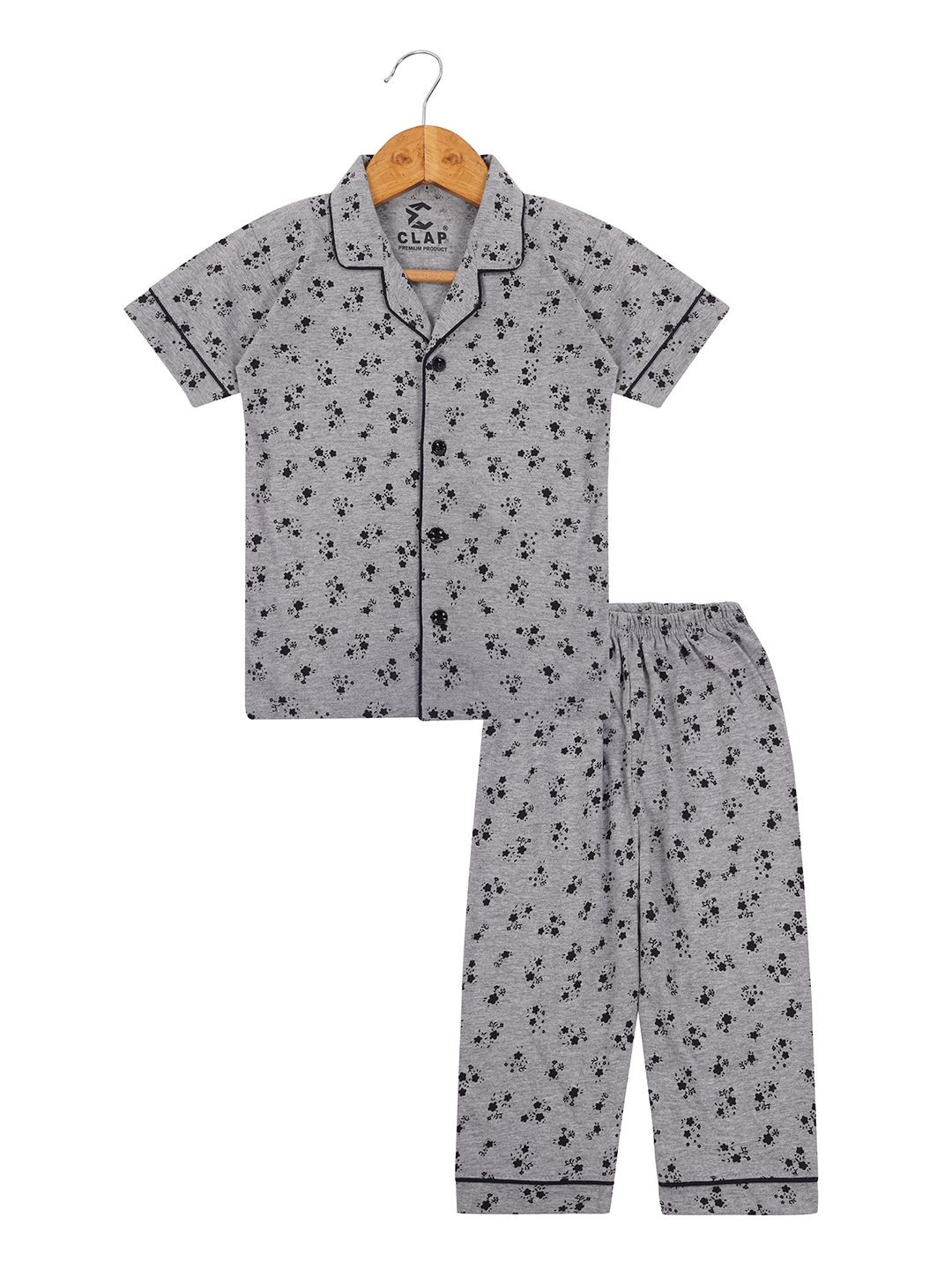 CLAP Boys Flower Print Cotton Night Suit