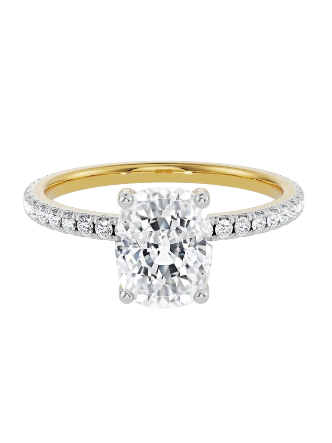 Emori Cushion Square Bridal Lab Diamond in 14KT Gold Ring