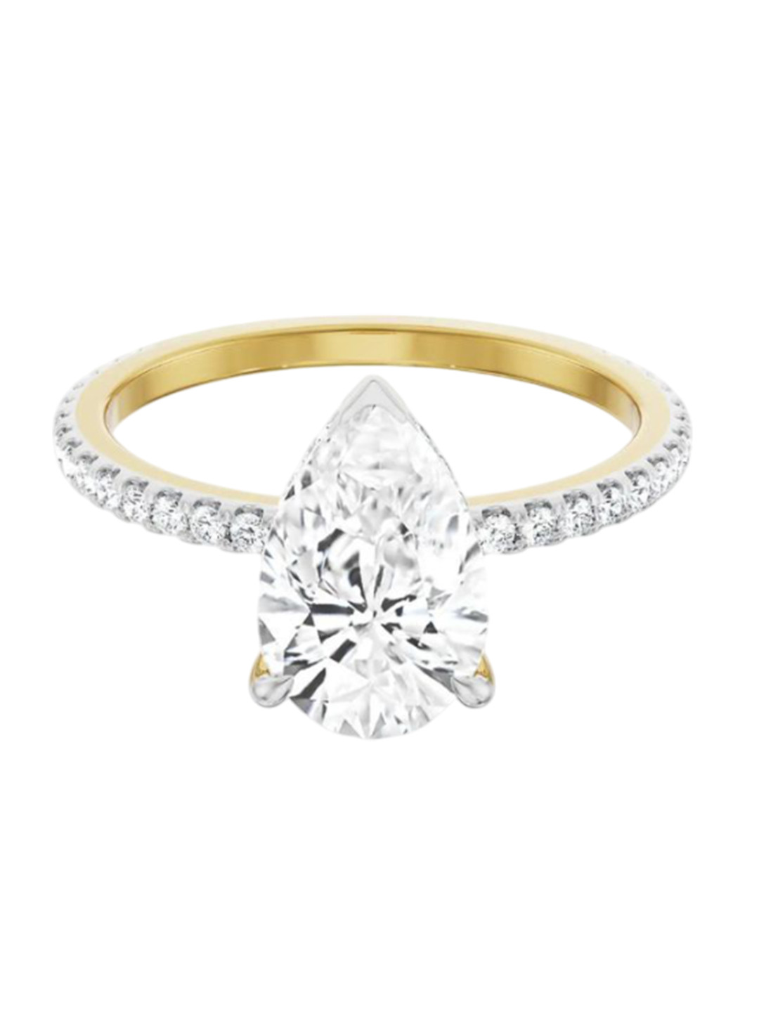 Emori Vintage Pear Engagement Lab Diamond Ring in 18KT Gold