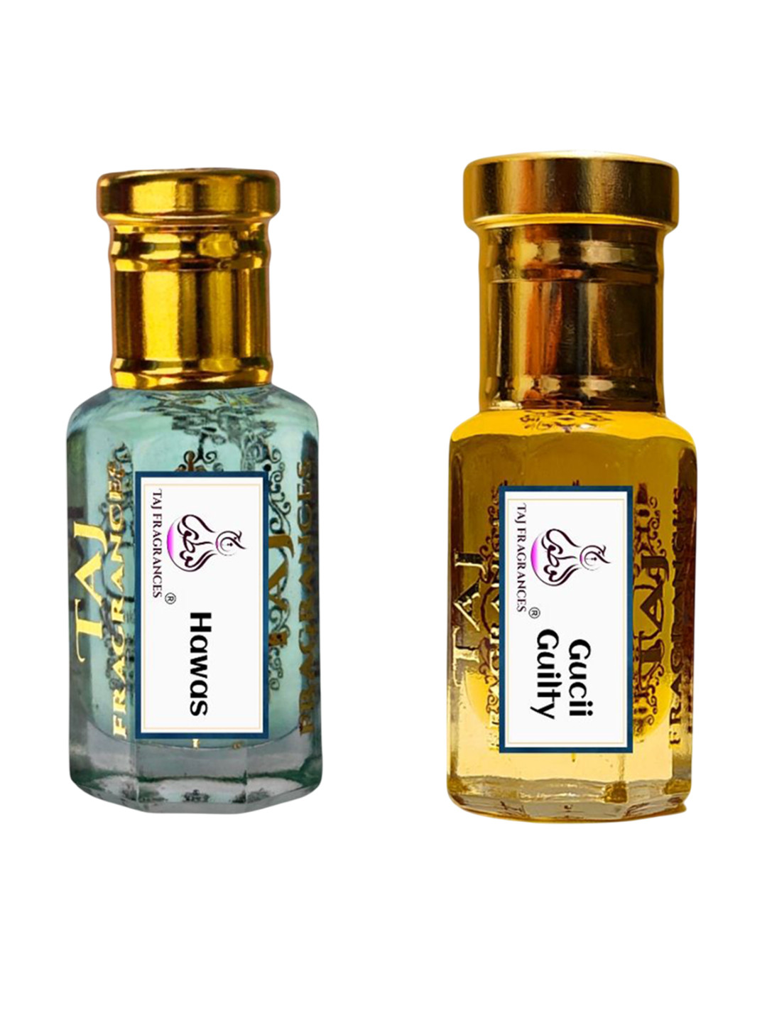 Taj Fragrances Unisex Set Of 2 Gucii Guilty & Hawas Ice Long Lasting Attar - 6 ml Each