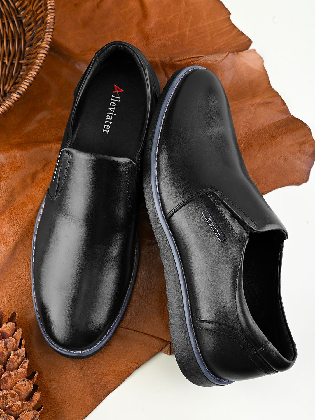 Alleviater Men Leather Formal Slip-On Shoes