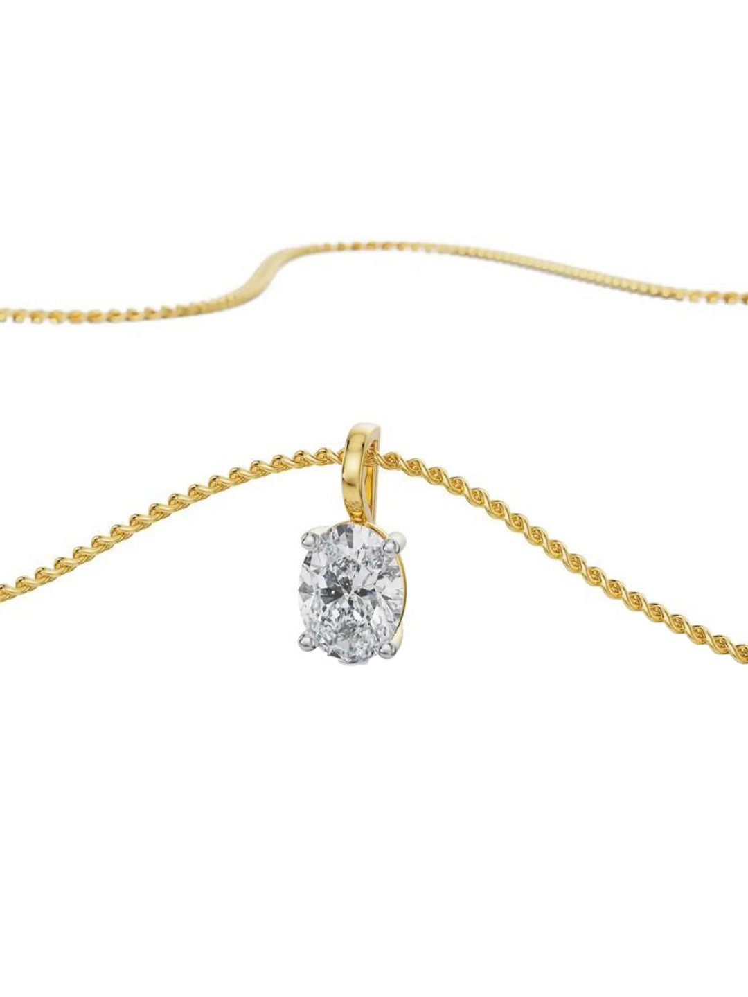Emori 0.5 CT Oval Lab Diamond in 14KT Gold Pendant