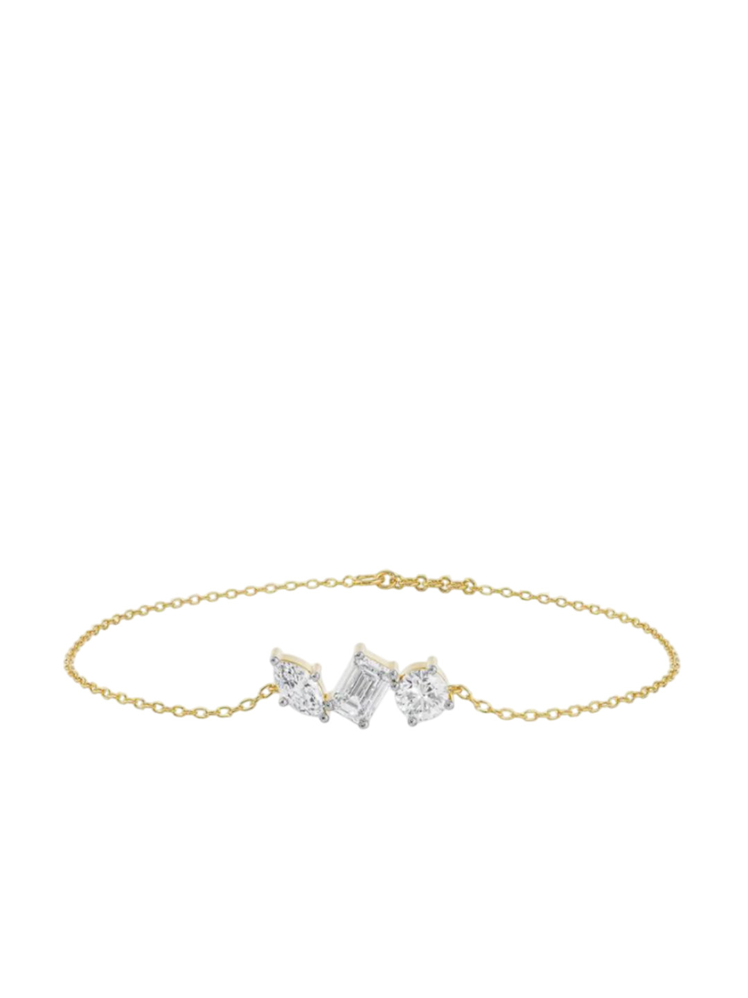 Emori Three Stone Lab Diamond Bracelet in 18KT Gold