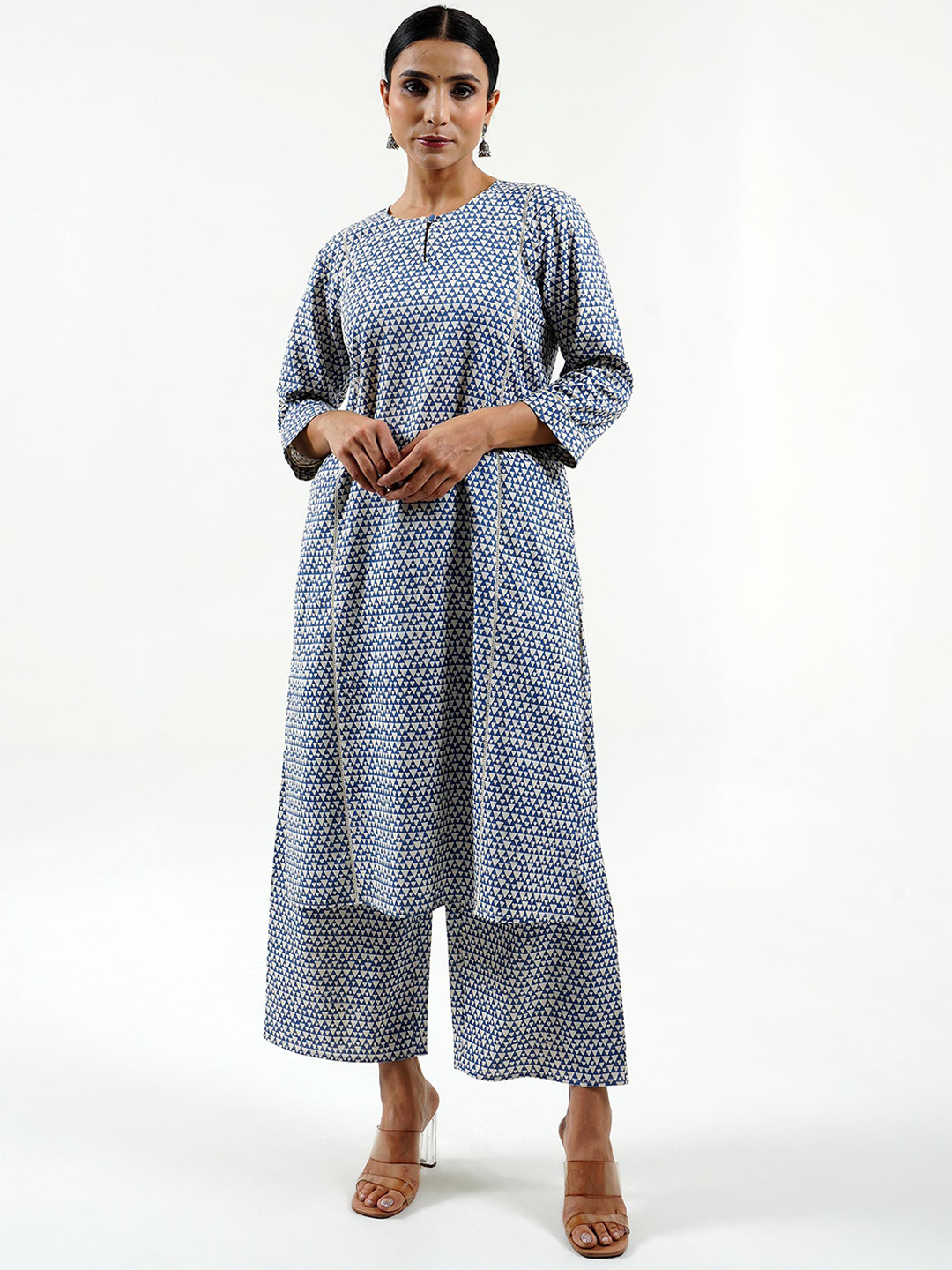 CYAN Women Printed Regular Kurta with Palazzos