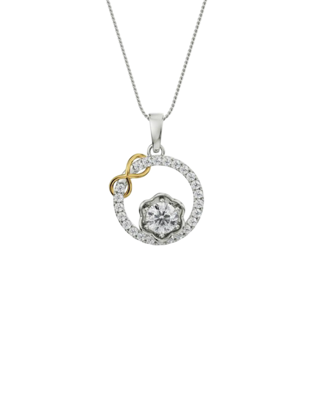Emori Circle Infinity Lab Diamond Pendant in 18KT Gold