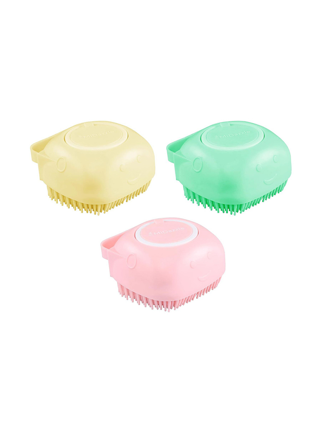 Omidazzle Soft Silicon Bath Brush For Hair Scalp & Silicone Dispenser 00002 Pink