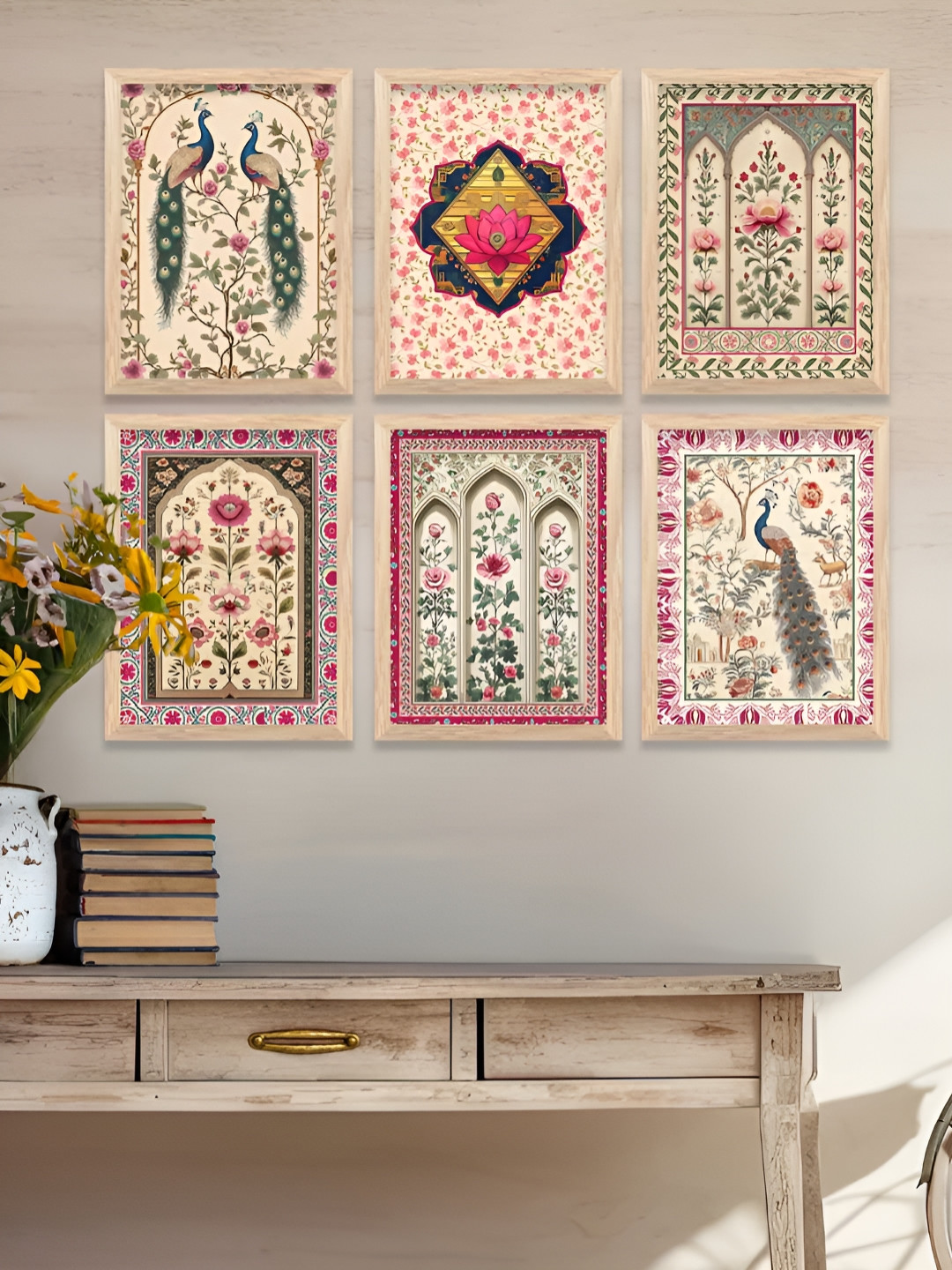 Kotart Brown & Pink 6 and more Piece Wood Birds and Animals Wall Paintings