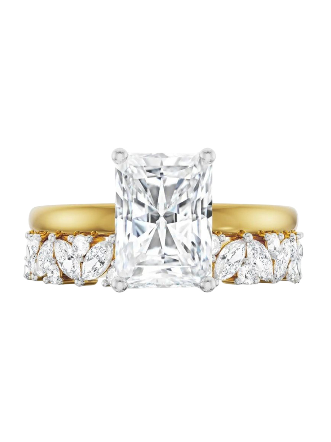 Emori Vaani Bridal Set Lab Diamond Ring in 18KT Gold