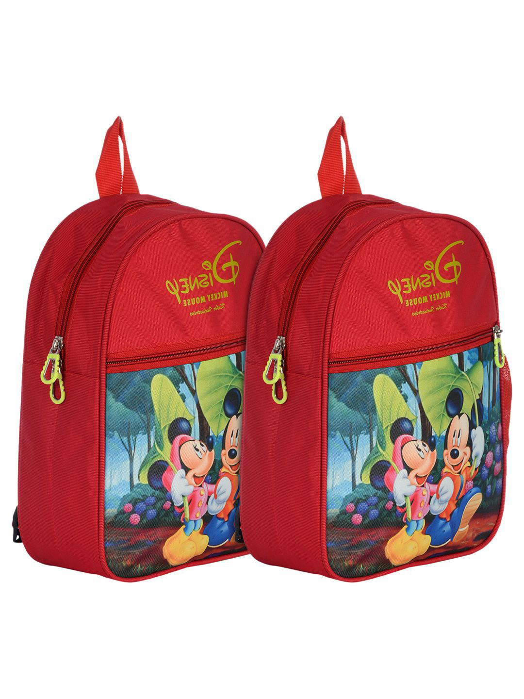 Kuber Industries Set of 2 Mickey & Minnie Print Kids School Bag Backpack