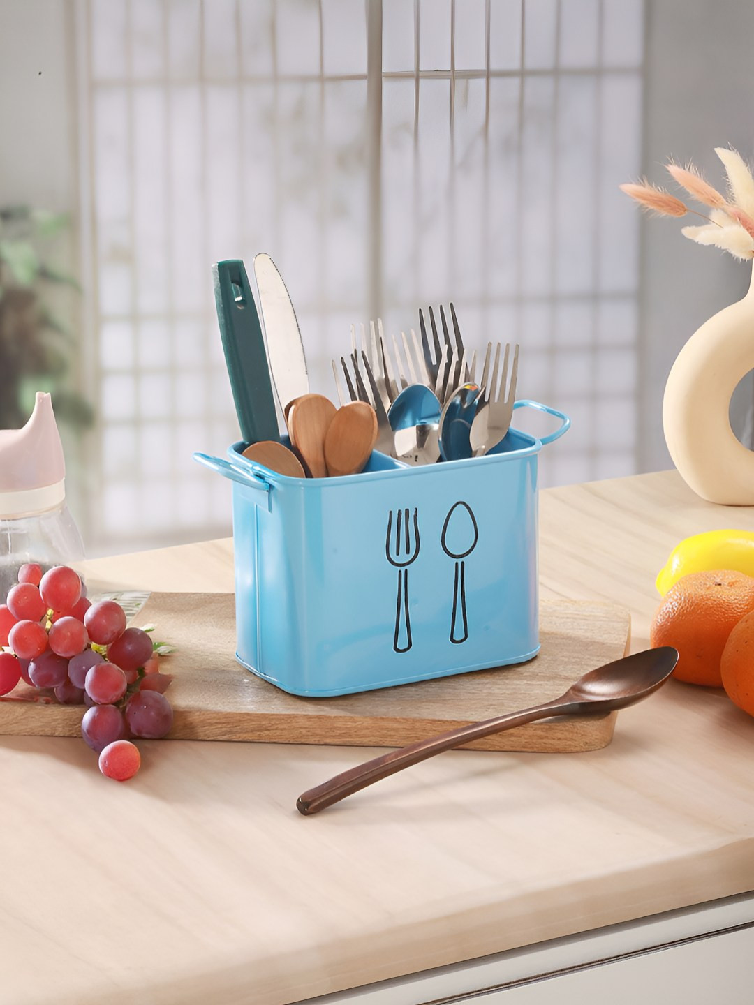 Homspurts Unisex Blue Cutlery Holder