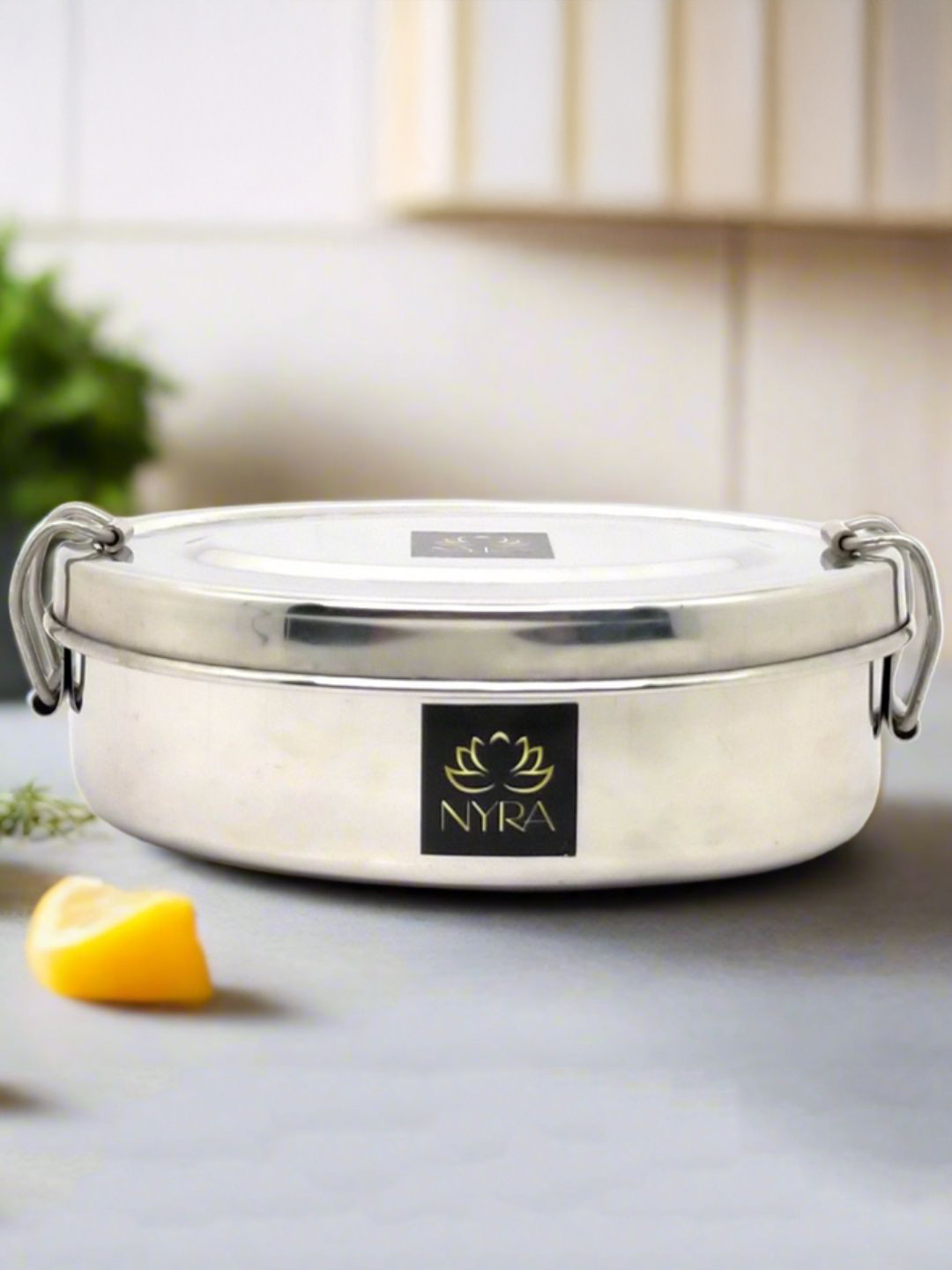 Nyra Kitchenware Medium Food Pack Stainless Steel Lunch Box With Spoon & Fork