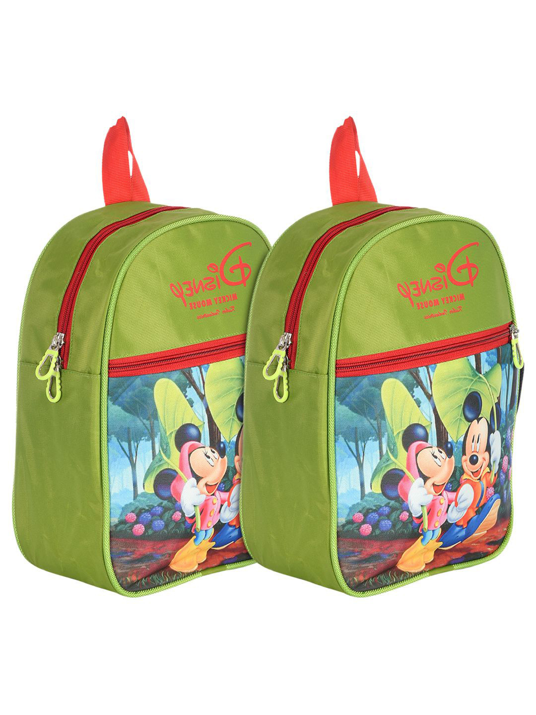 Kuber Industries Pack of 2 Disney Mickey Minnie Print Cute Backpack Bag School Travel