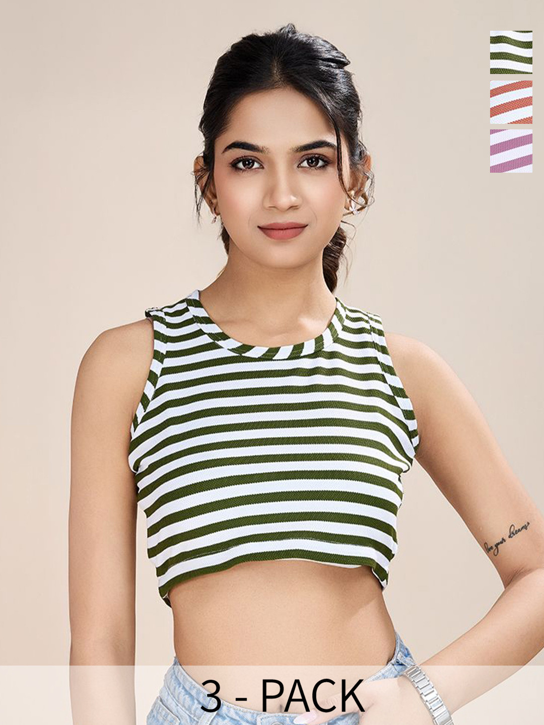 HOUSE OF MIRA Striped Tank Crop Top