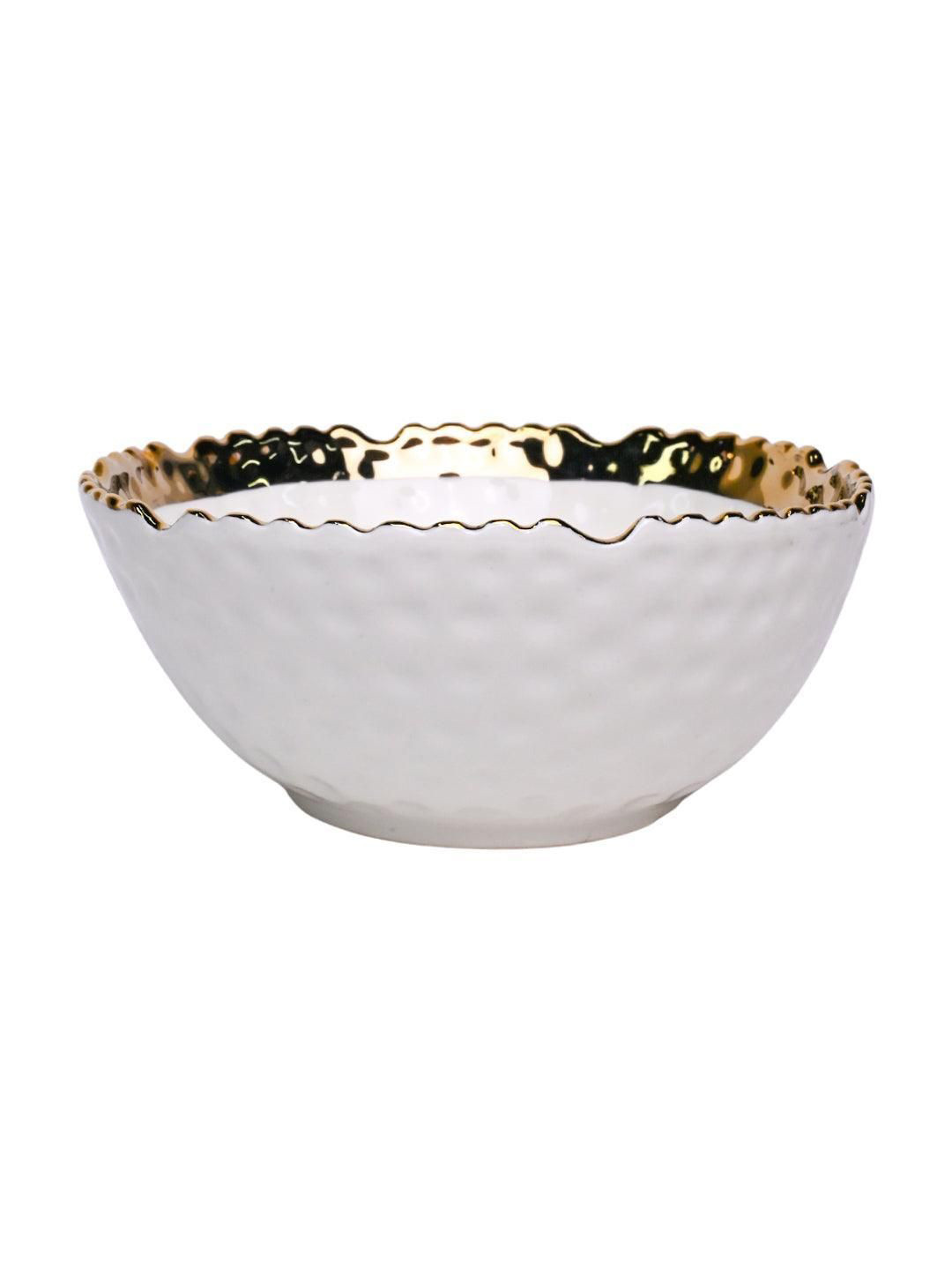 MARKET99 Off White& Yellow Antique Serving Bowl