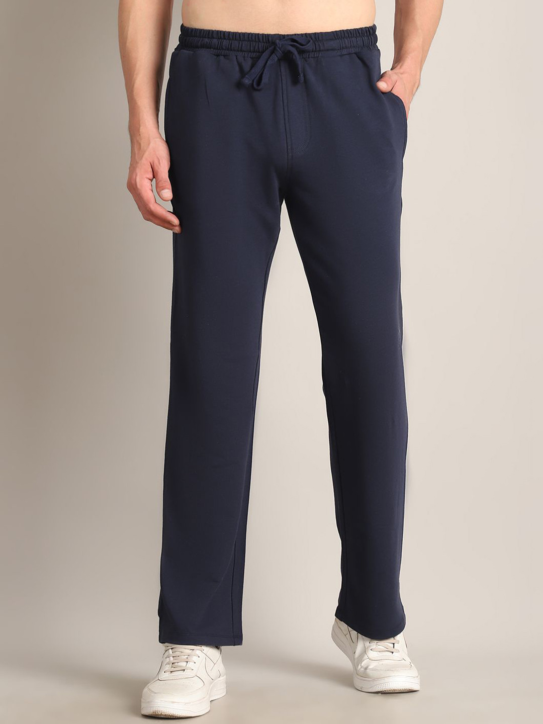 A AND K Men Slim-Fit Pure Cotton Mid-Rise Track Pants
