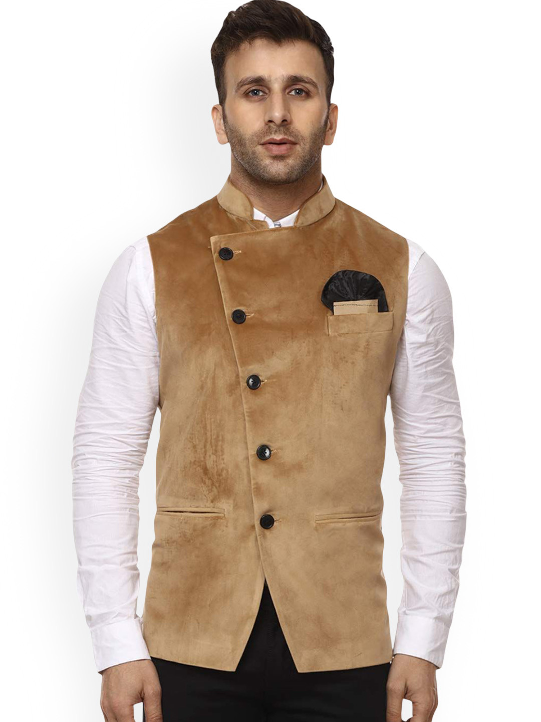 VEERA PARIDHAAN Chinese Collar Nehru Jackets