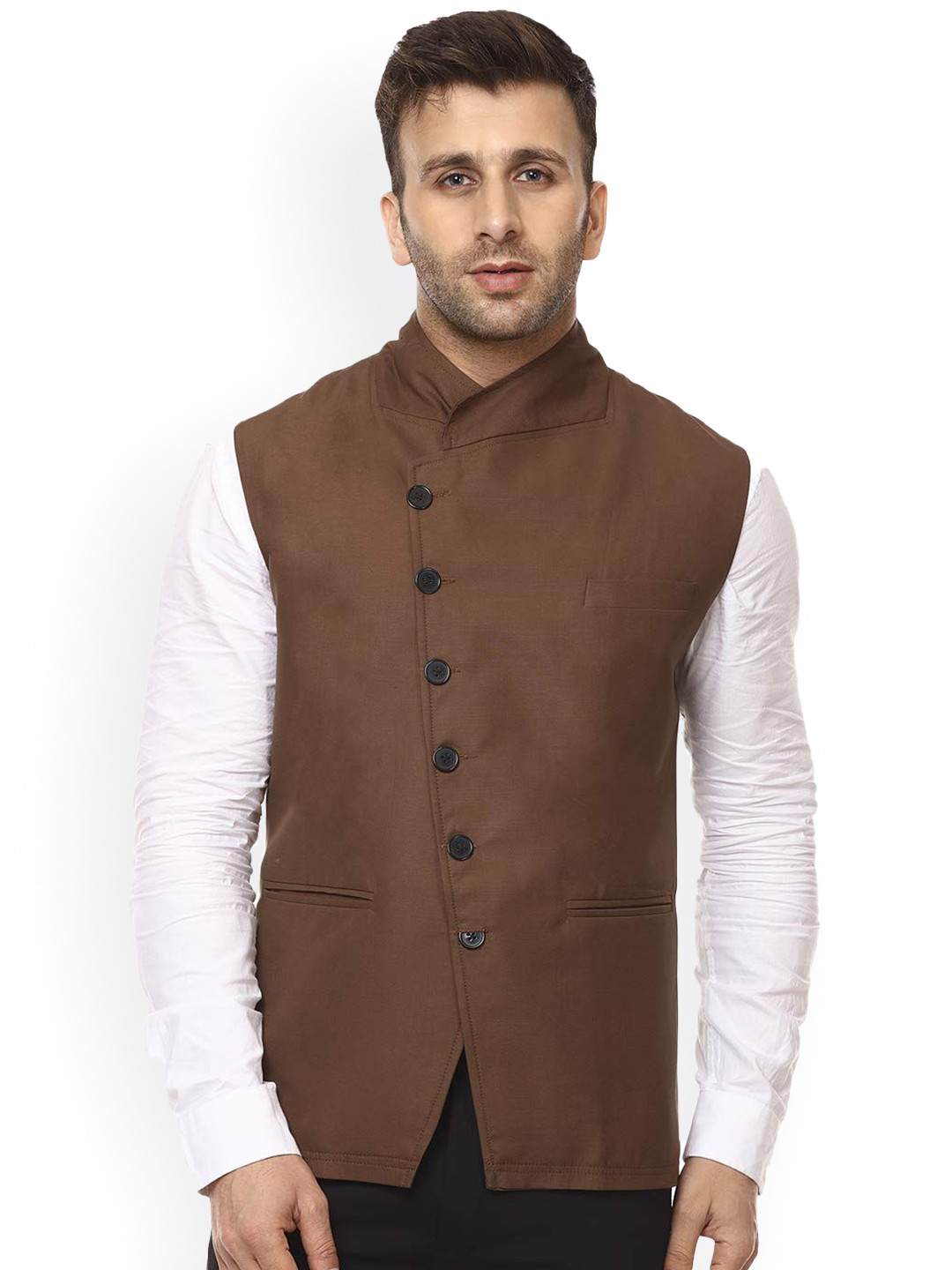 VEERA PARIDHAAN Cotton Chinese Collar Nehru Jackets