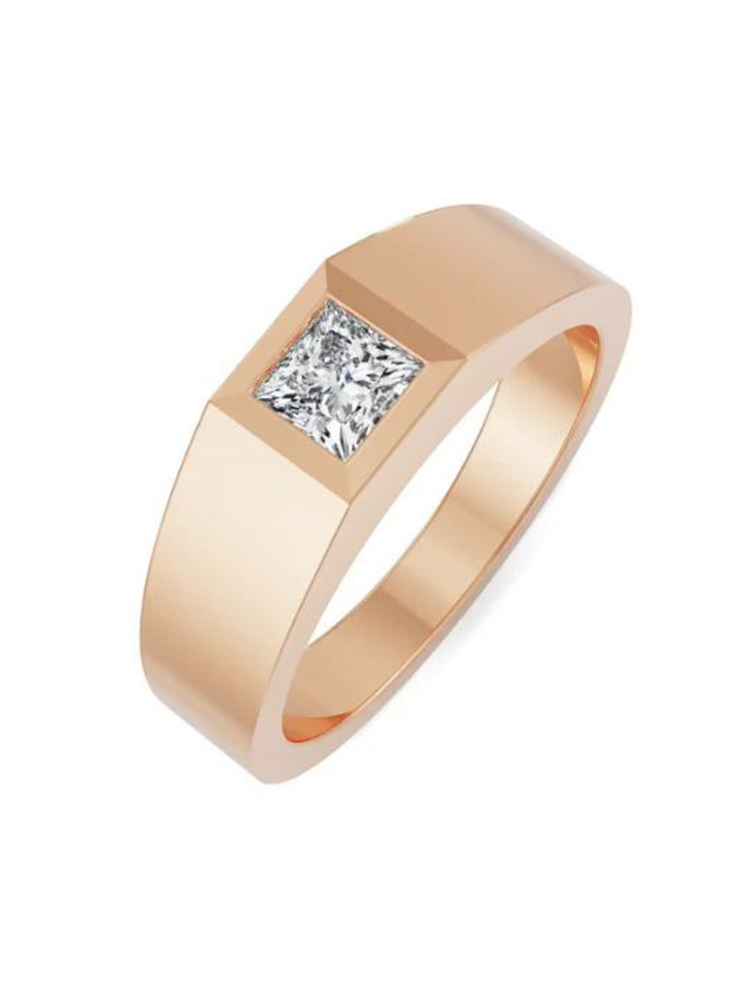 Emori Princess Cut Jake Men's Lab Diamond Ring in 18KT Gold