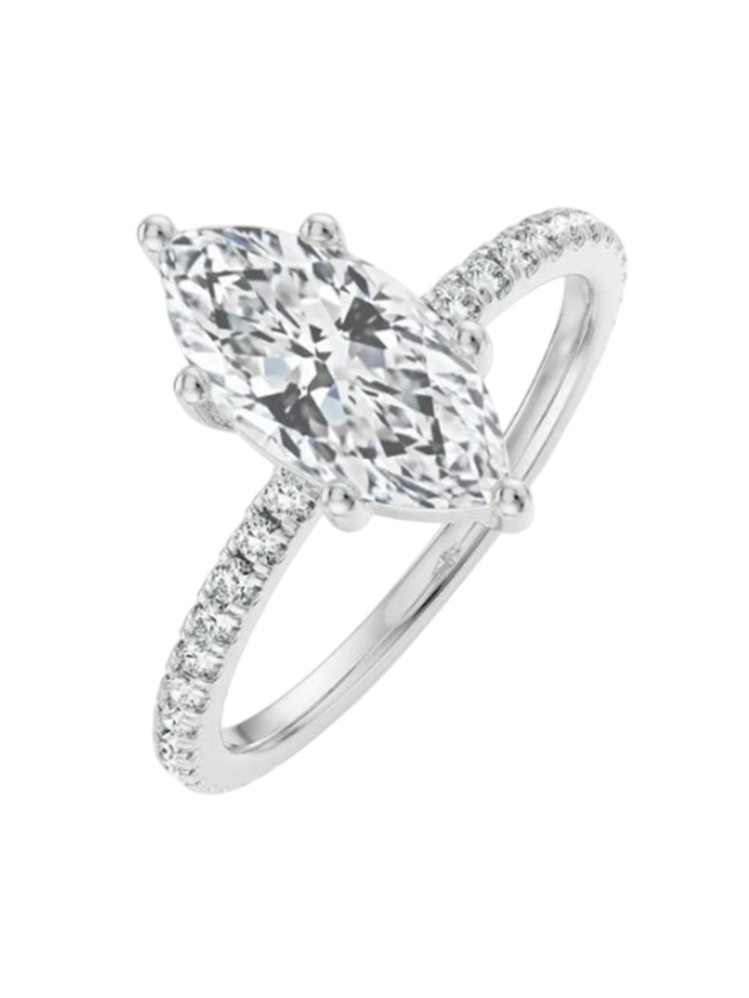 Emori Magnificent Marquise Engagement Lab Diamond Ring in 18KT Gold