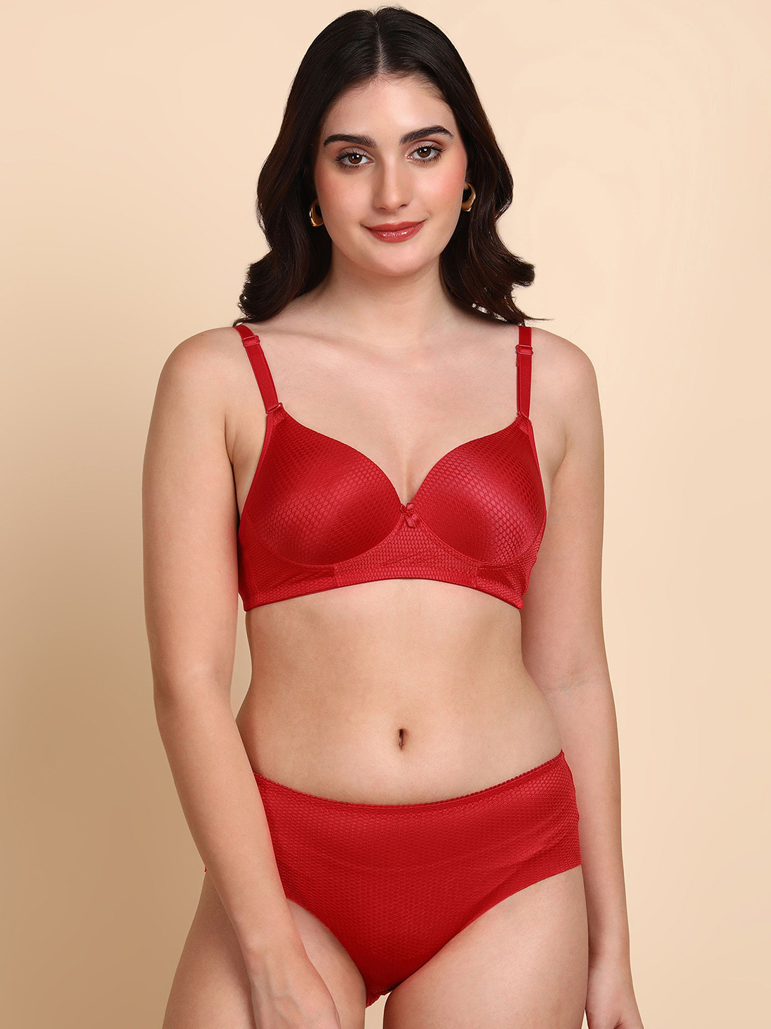 Dressberry Heavy Padded Printed Bra & Brief Set