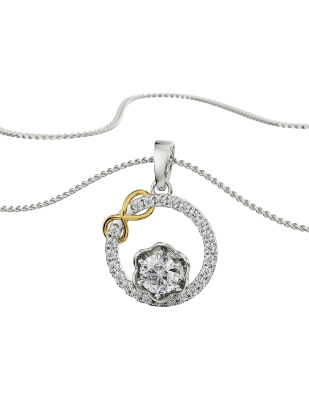 Emori Circle Infinity Lab Diamond in 14KT Gold Pendant