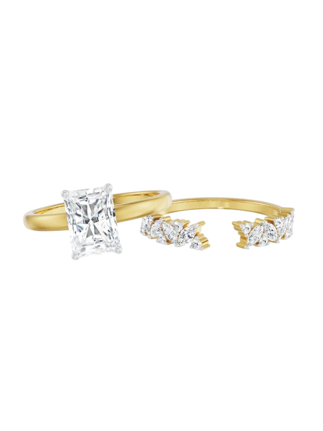 Emori Vaani Bridal Set Lab Diamond in 14KT Gold Ring