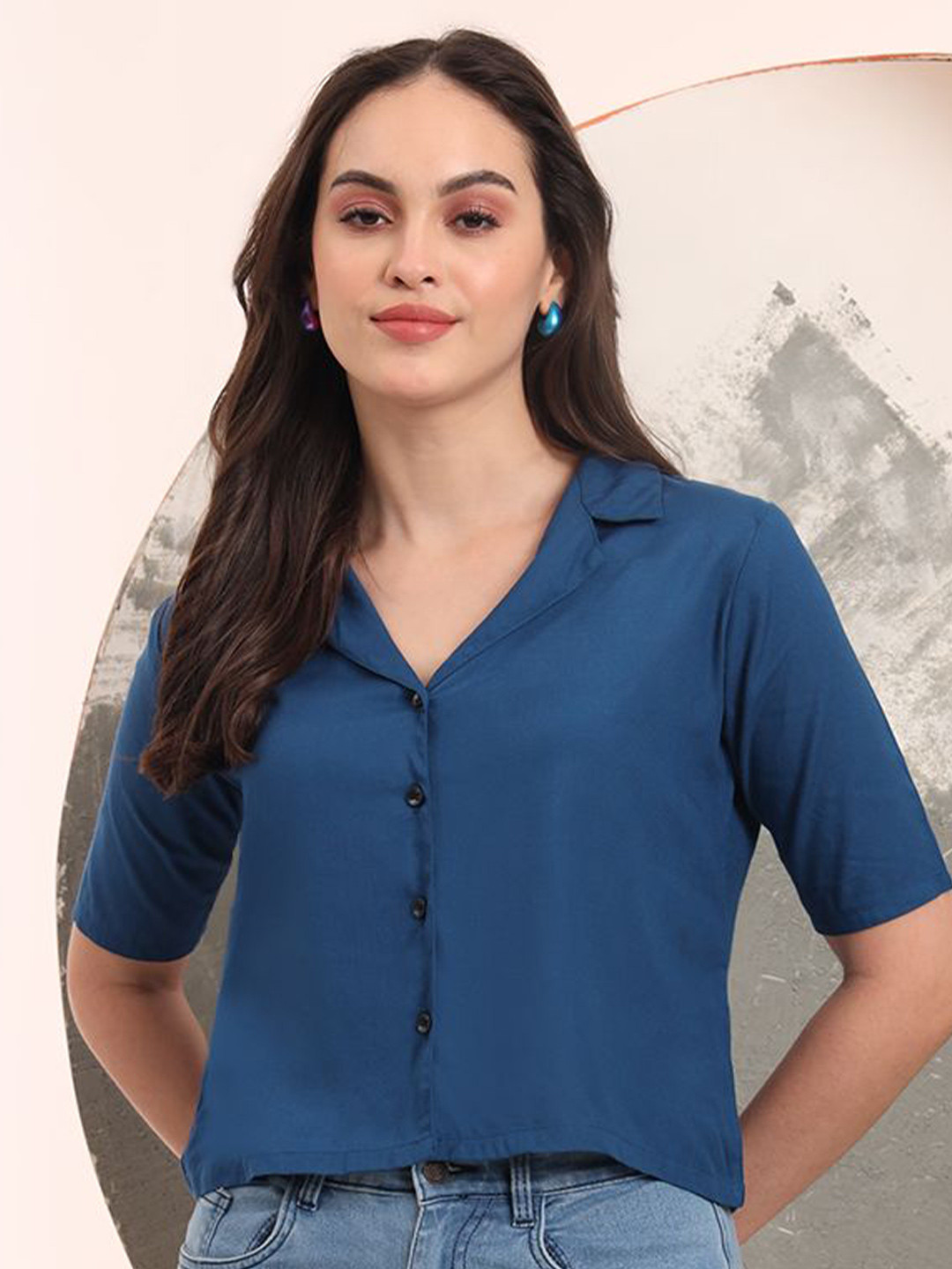 Taswak Print Shirt Style Top