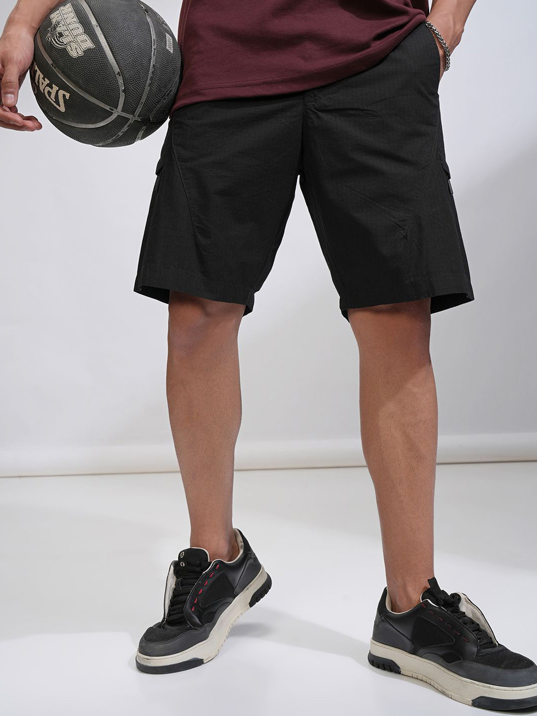 HIGHLANDER Men Ribstop Dobby Elasticated Relaxed Shorts