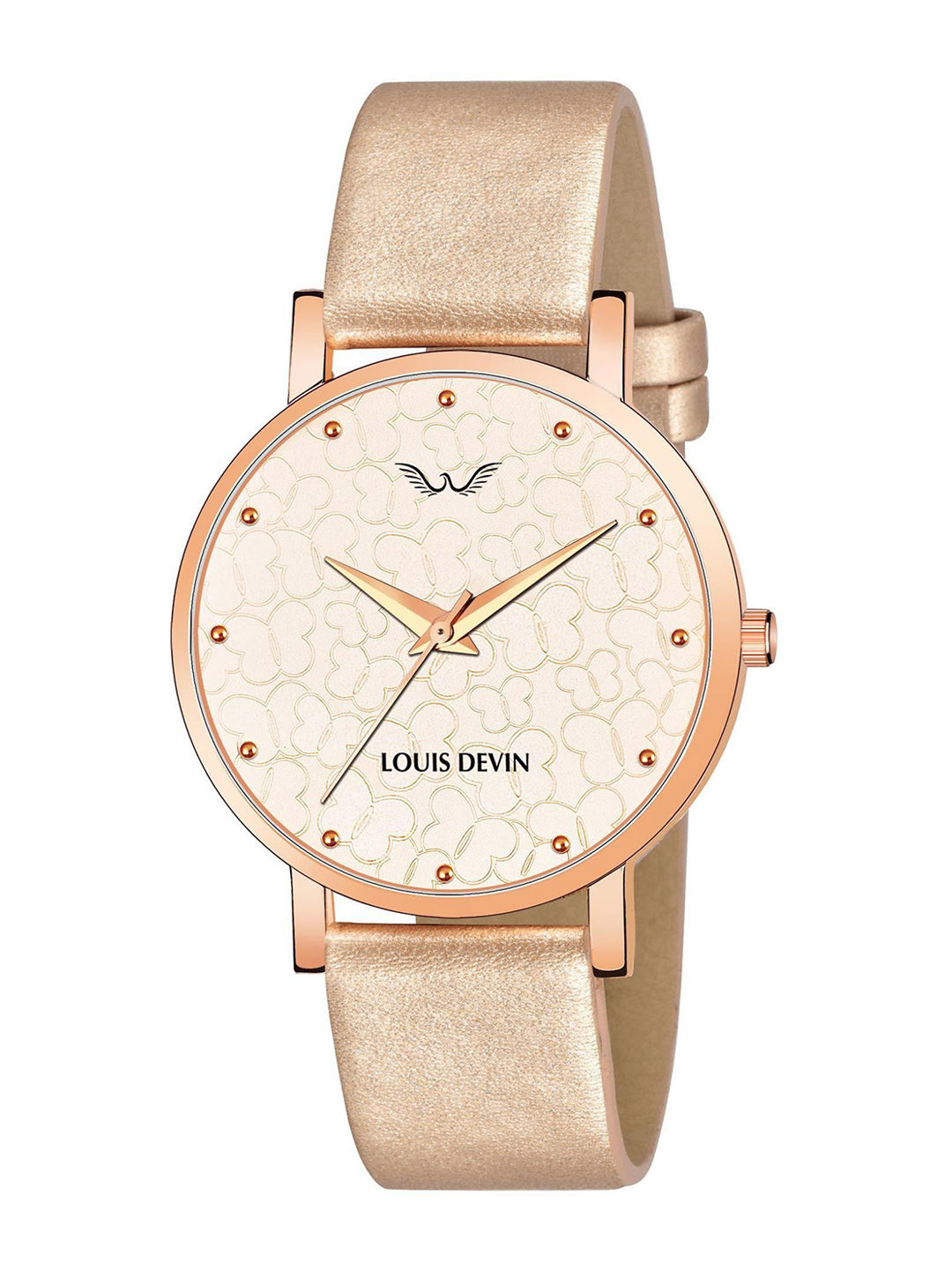 LOUIS DEVIN Women Brass Dial & Straps Analogue Watch LD-RG141-ST-RG