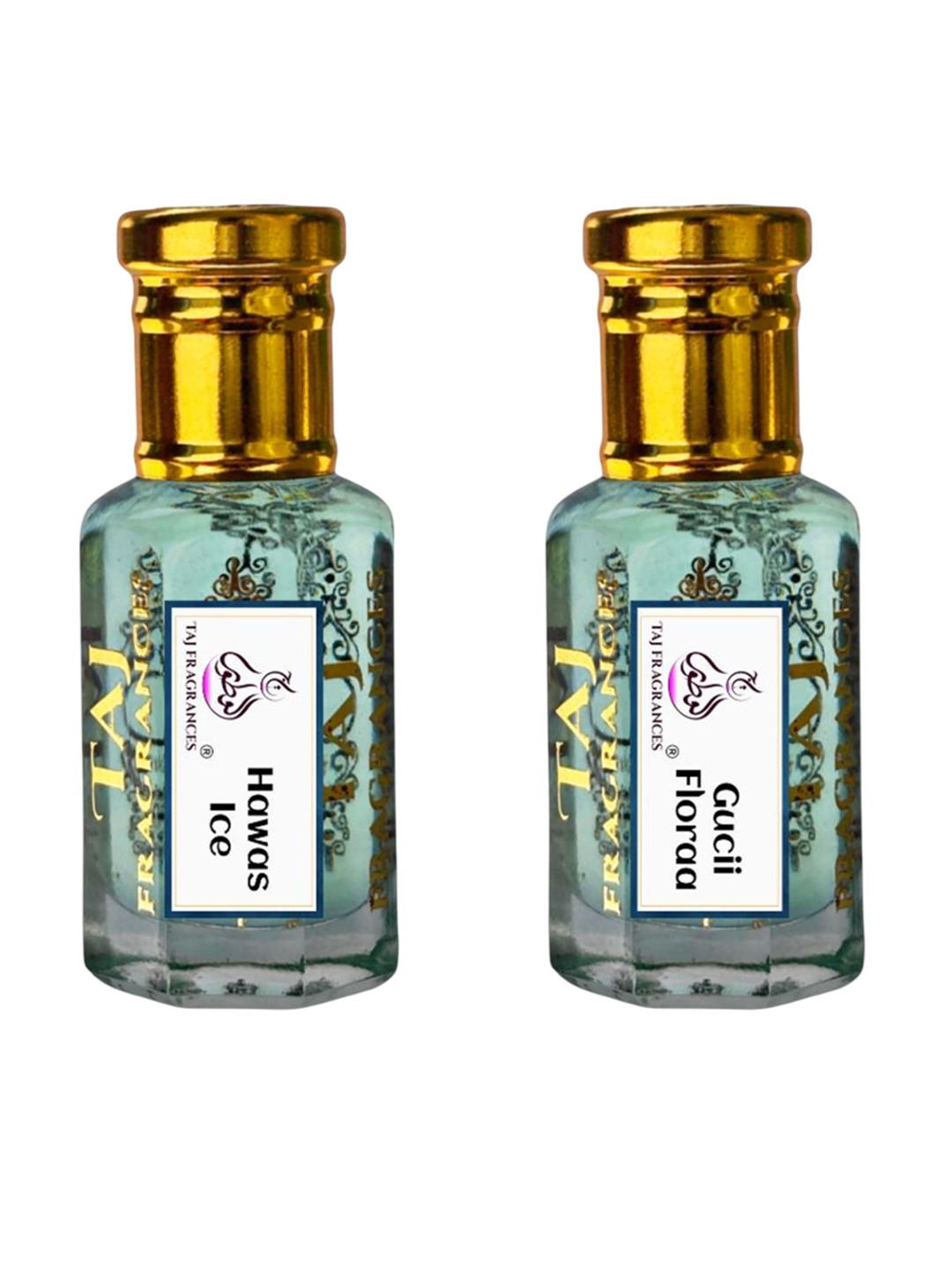 Taj Fragrances Unisex Set Of 2 Gucii Flora & Hawas Ice Long Lasting Attar - 6ml Each