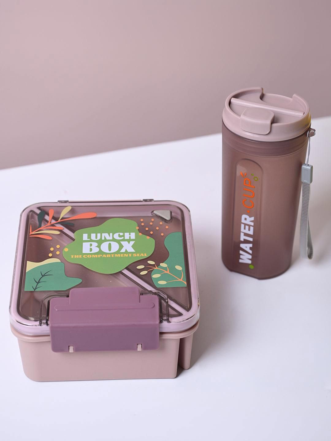 MARKET99 Playful and Chic Typography Dishwasher Safe 2PCs Lunch Box With Spoon and Fork