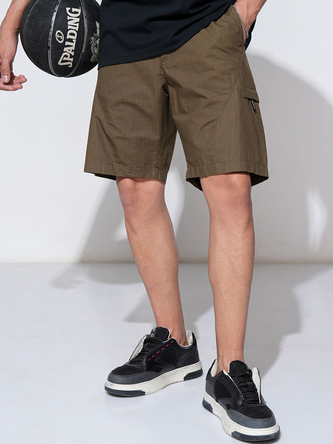 HIGHLANDER Men Ribstop Dobby Elasticated Relaxed Shorts