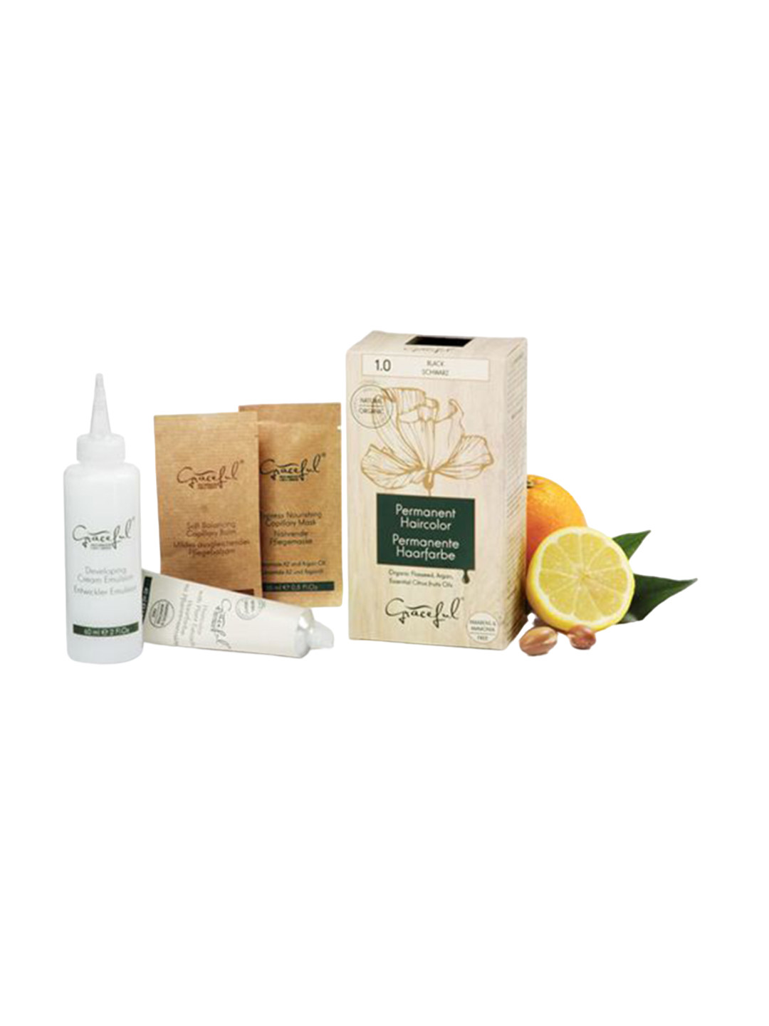 Graceful Natural Organic Permanent Hair Colour - 130ml - Black