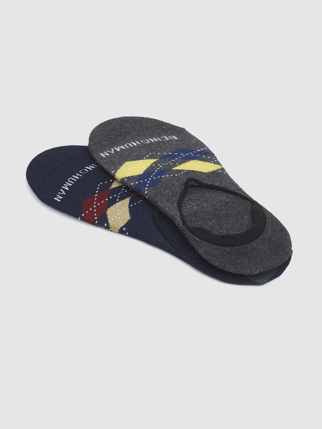 Being Human Men Pack Of 2 Checked Shoe Liners Socks