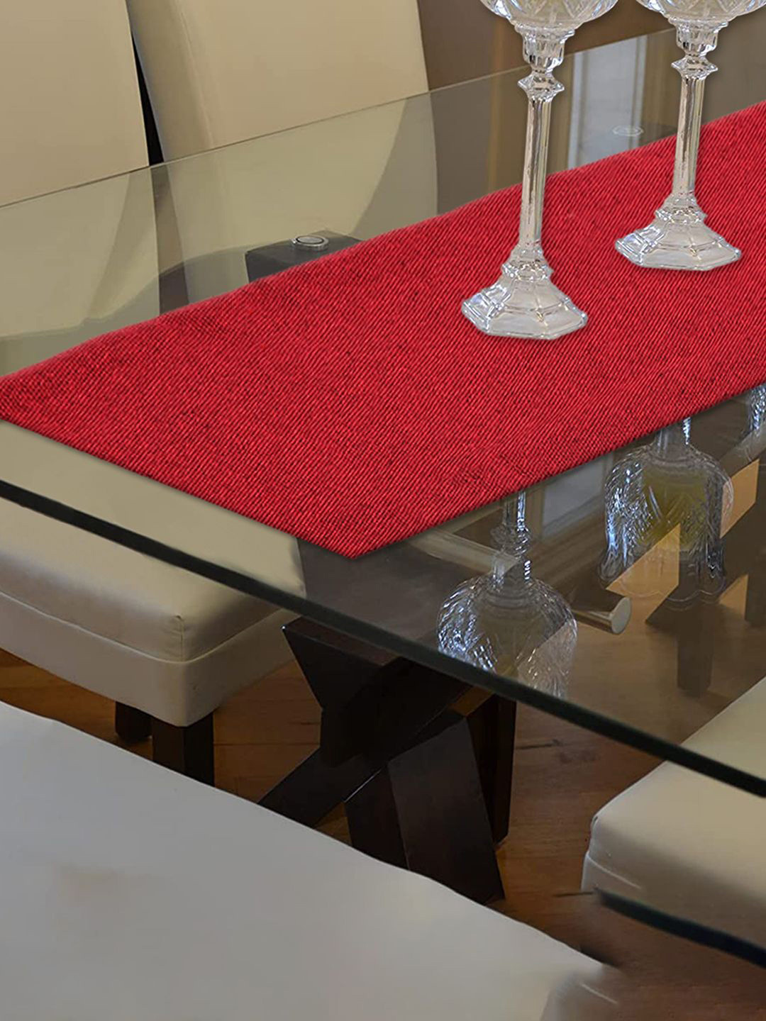 Kuber Industries Maroon Table Runner