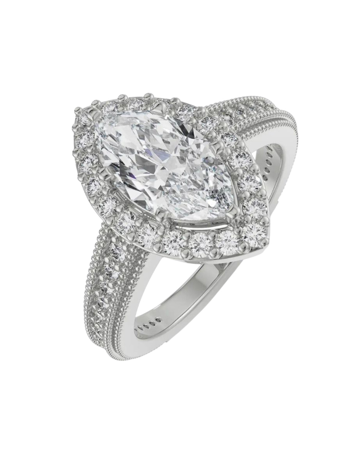 Emori Majestic Marquise Engagement Lab Diamond Ring in 18KT Gold