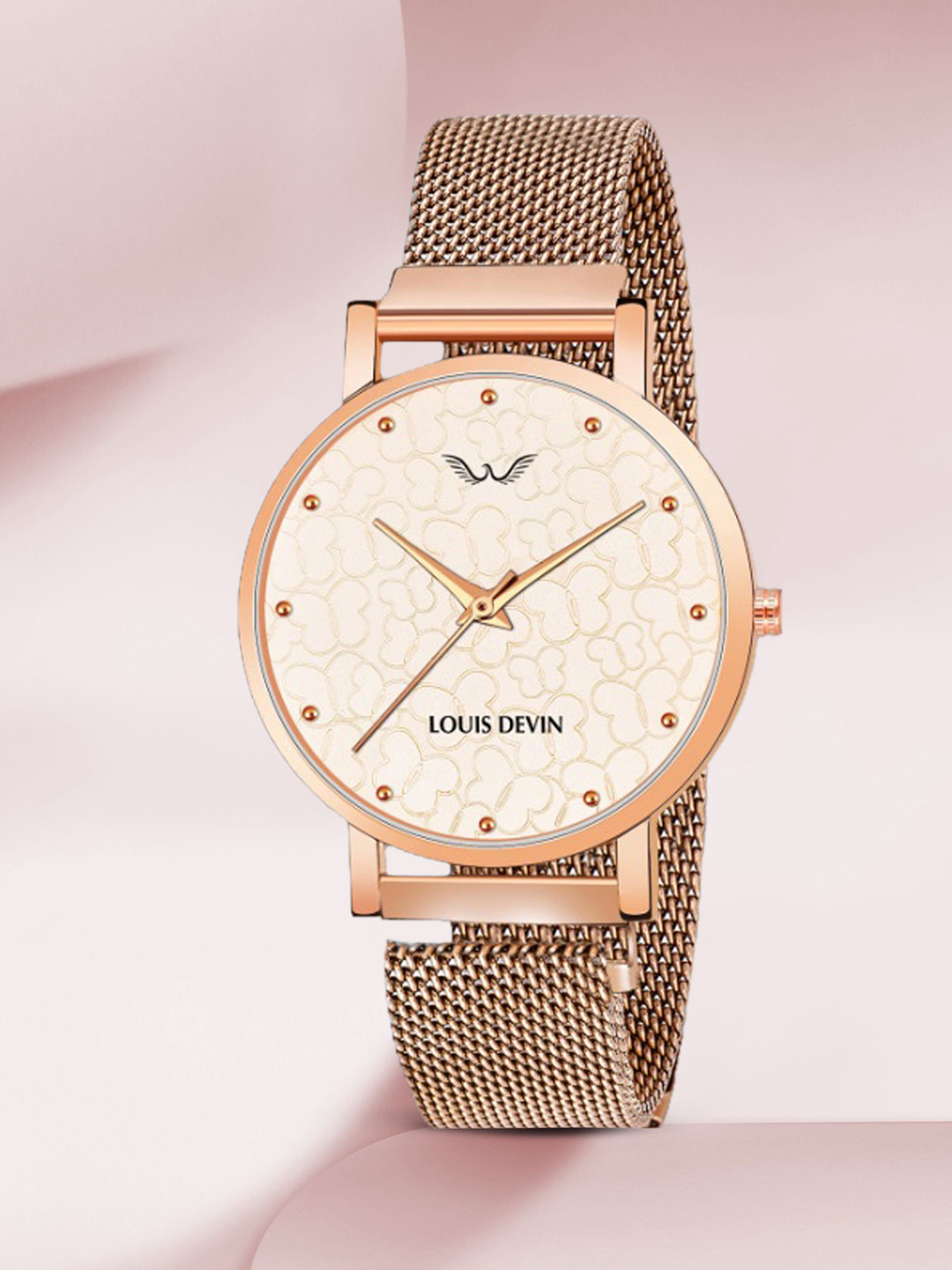 LOUIS DEVIN Women Brass Dial & Straps Analogue Watch LD-RG141-RG