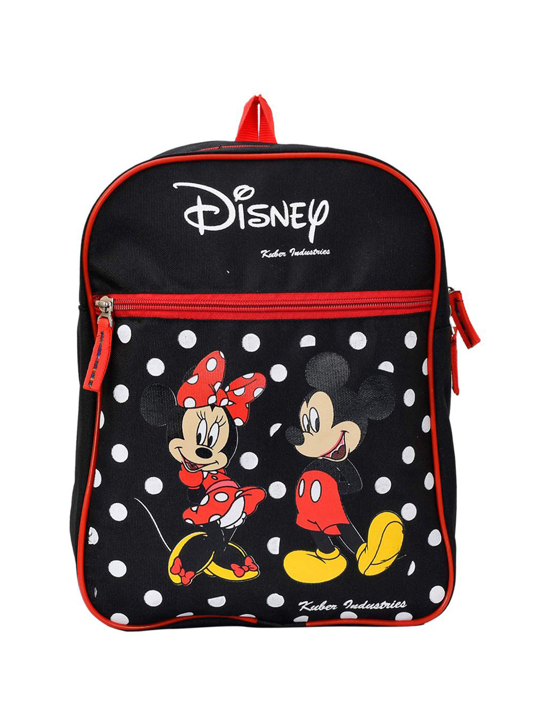 Kuber Industries Mickey & Minnie Print Rexine Lightweight Portable School Bag Backpack