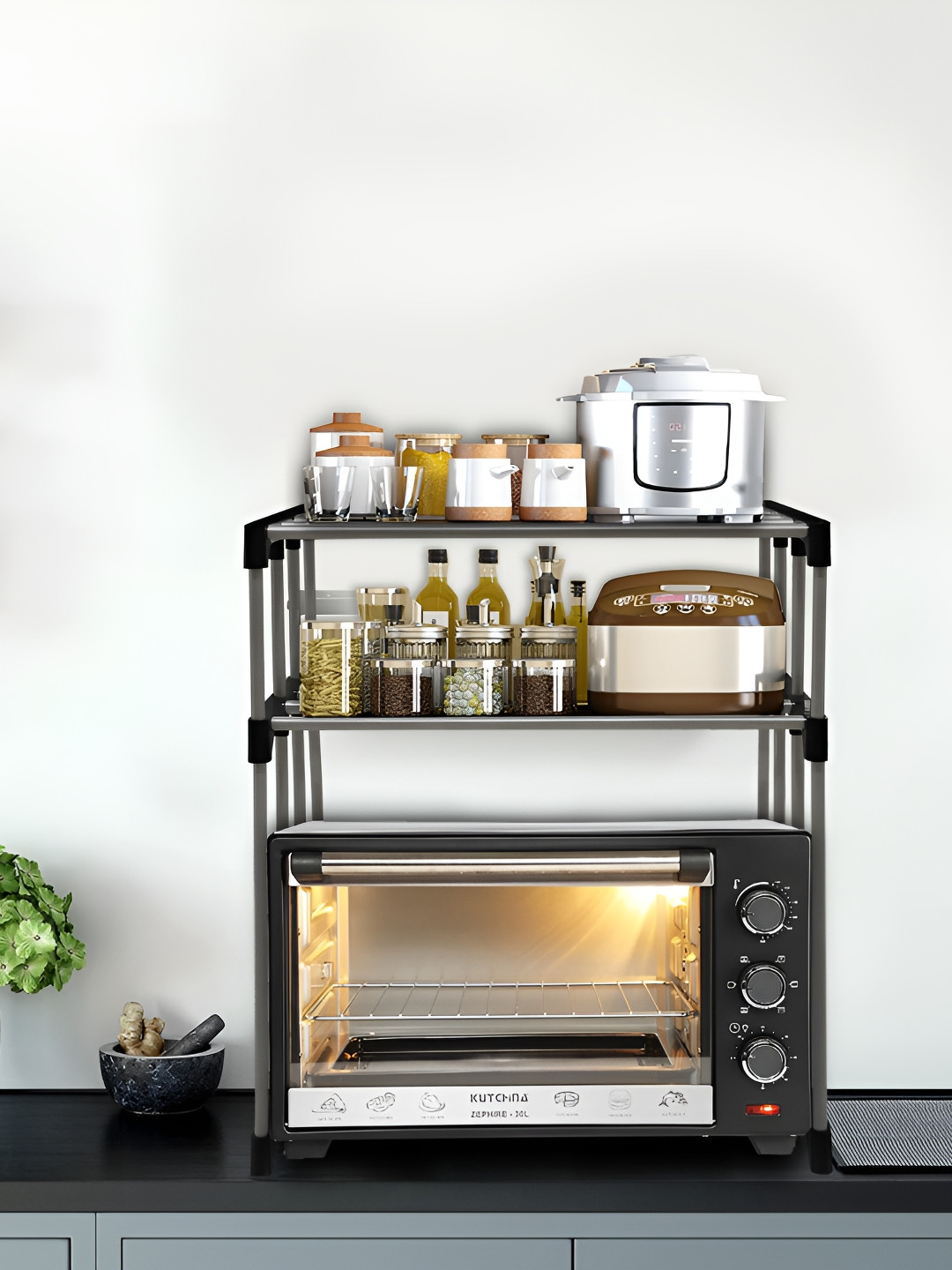 Rmerchants Black & Grey 2 Layer Rack Organiser