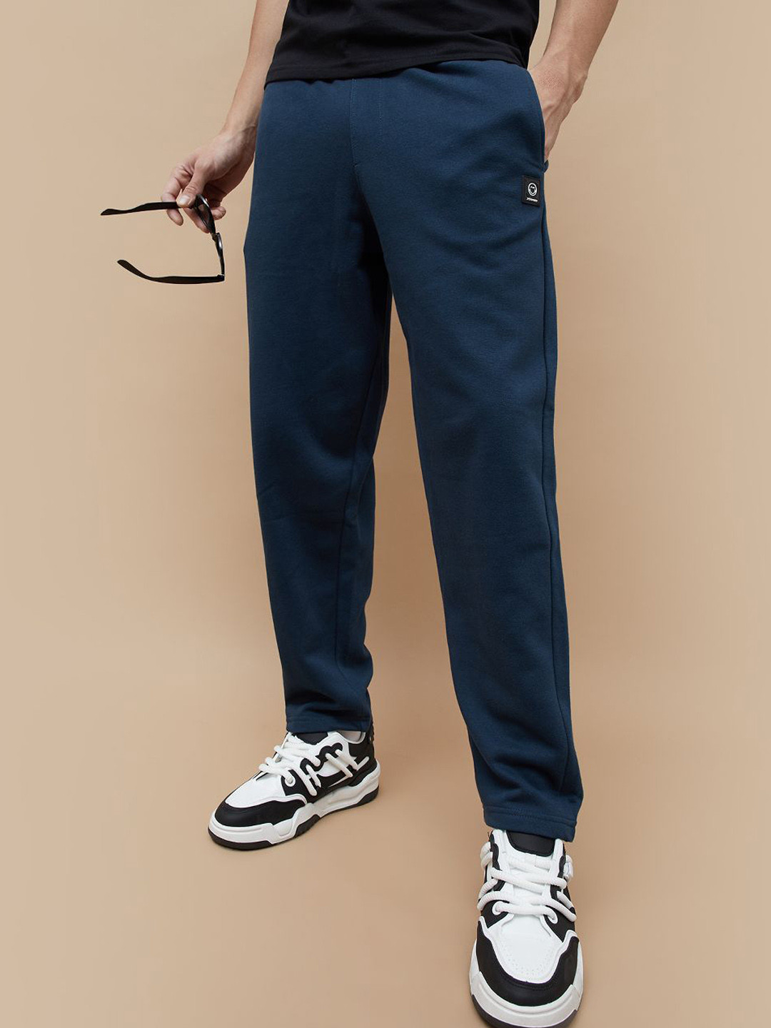 SmileyWorld Men Relaxed-Fit Mid Rise Track Pants