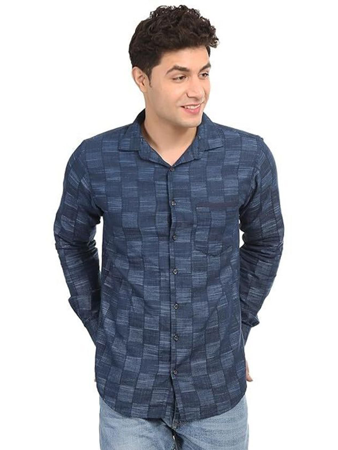 CLUBWIN Men Opaque Checked Party Shirt