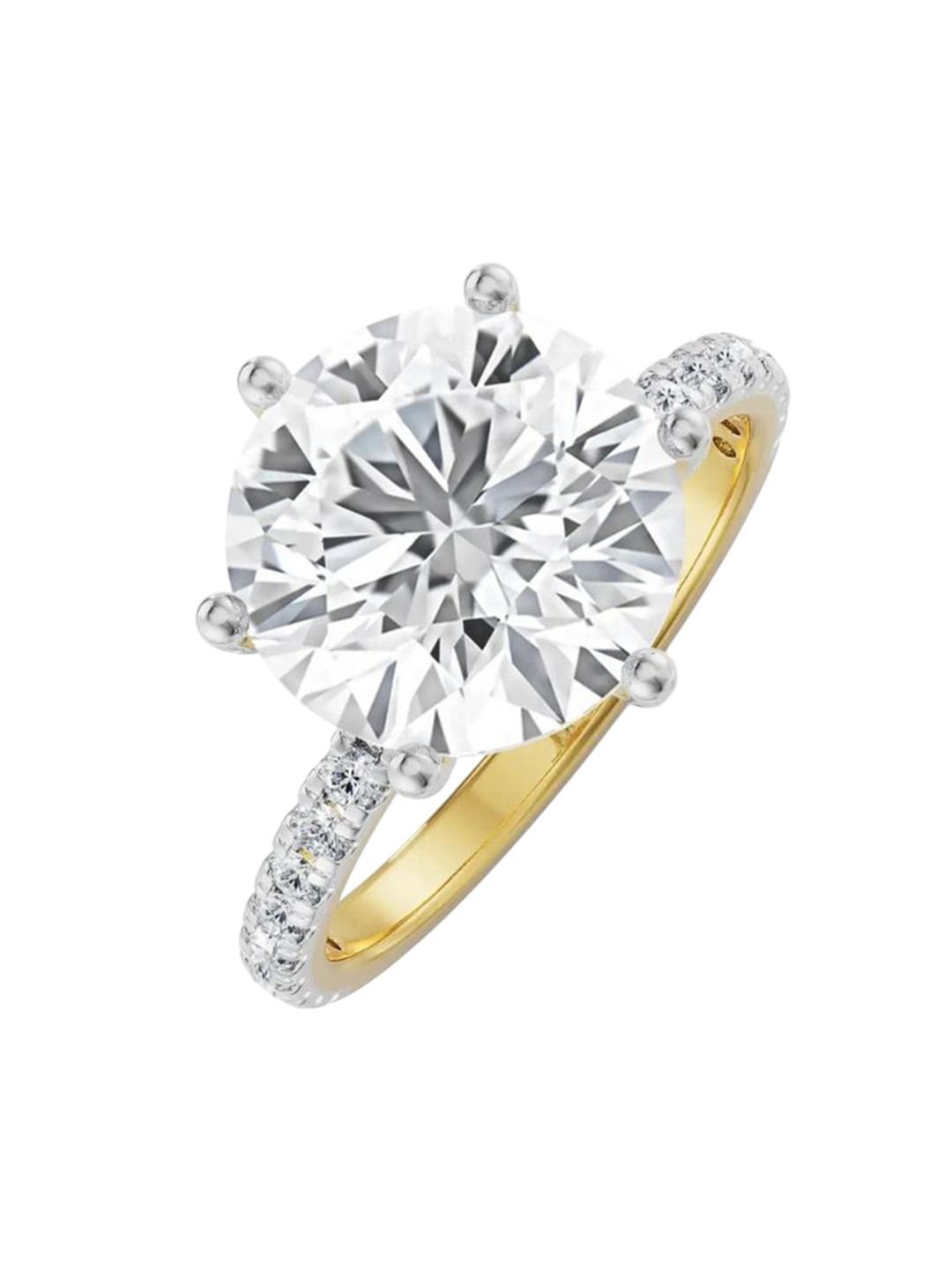Emori Majestic Round Solitaire Bridal Lab Diamond Ring in 18KT Gold