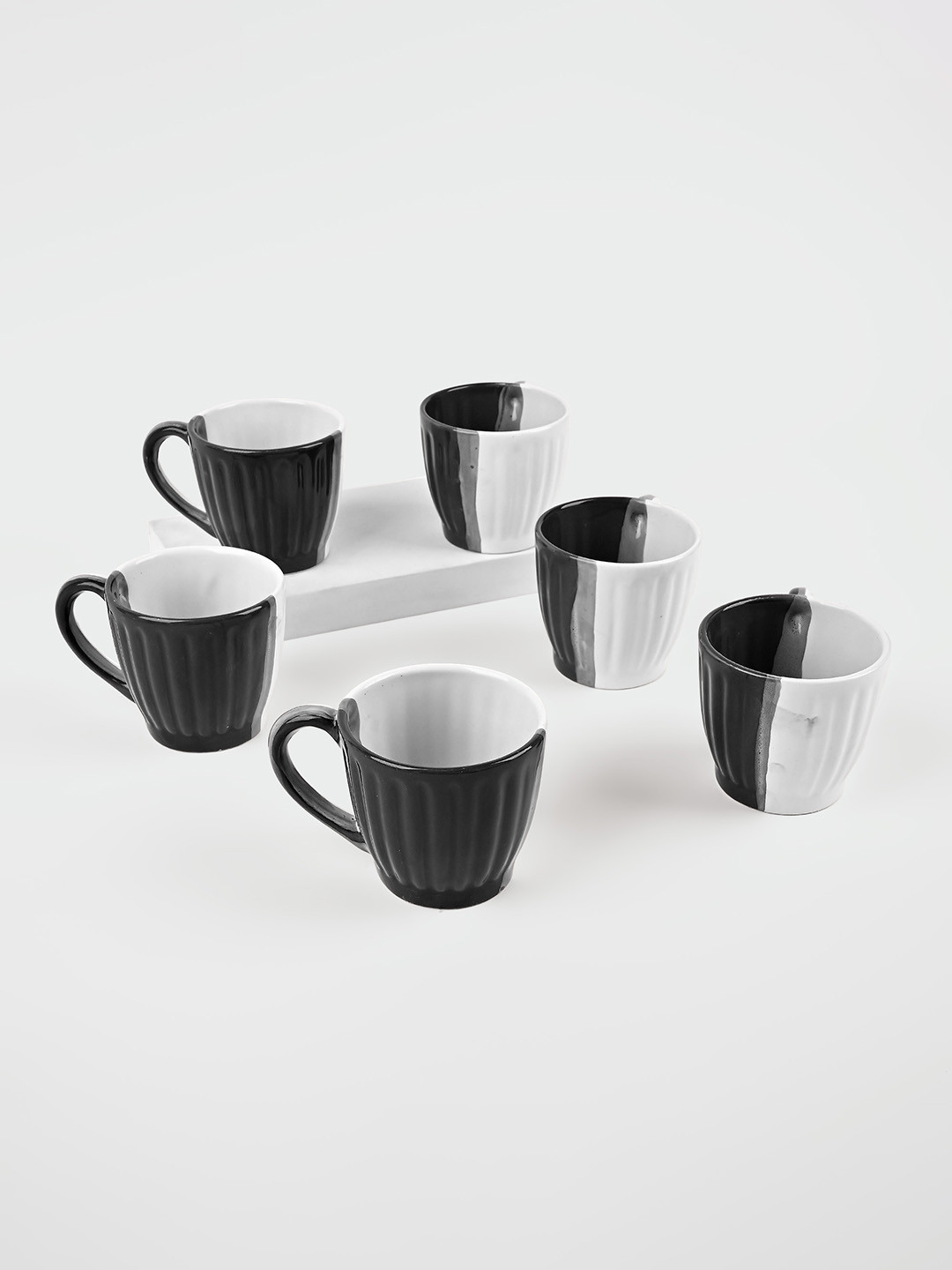 Storepedia Glossy Owl Cartoon Brown Colour Block Ceramic Handmade 6 Piece Mugs-150ml