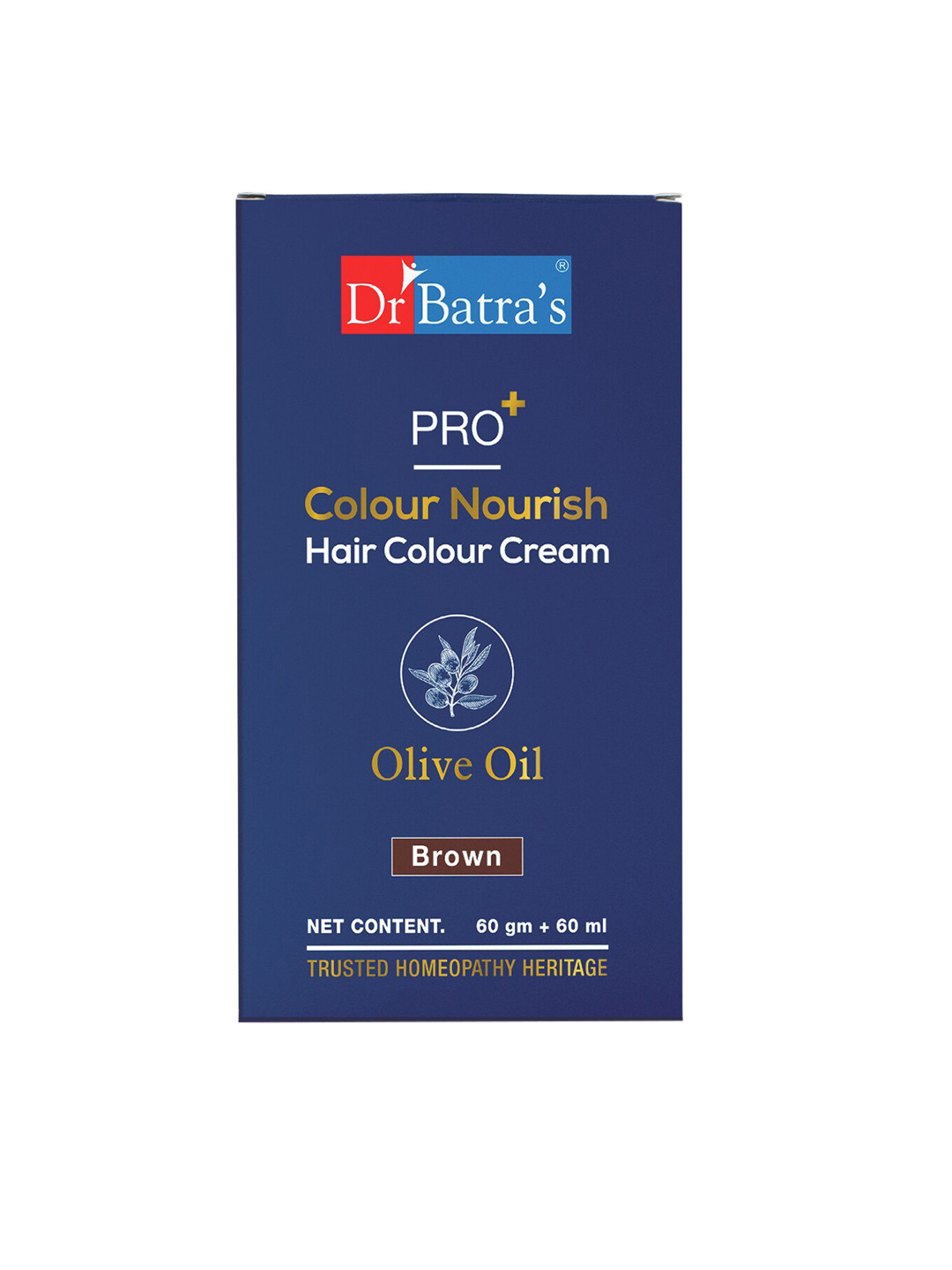 Dr. Batras Pro+ Colour Nourish Hair Colour Cream with Olive Oil 60 gm + 60 ml