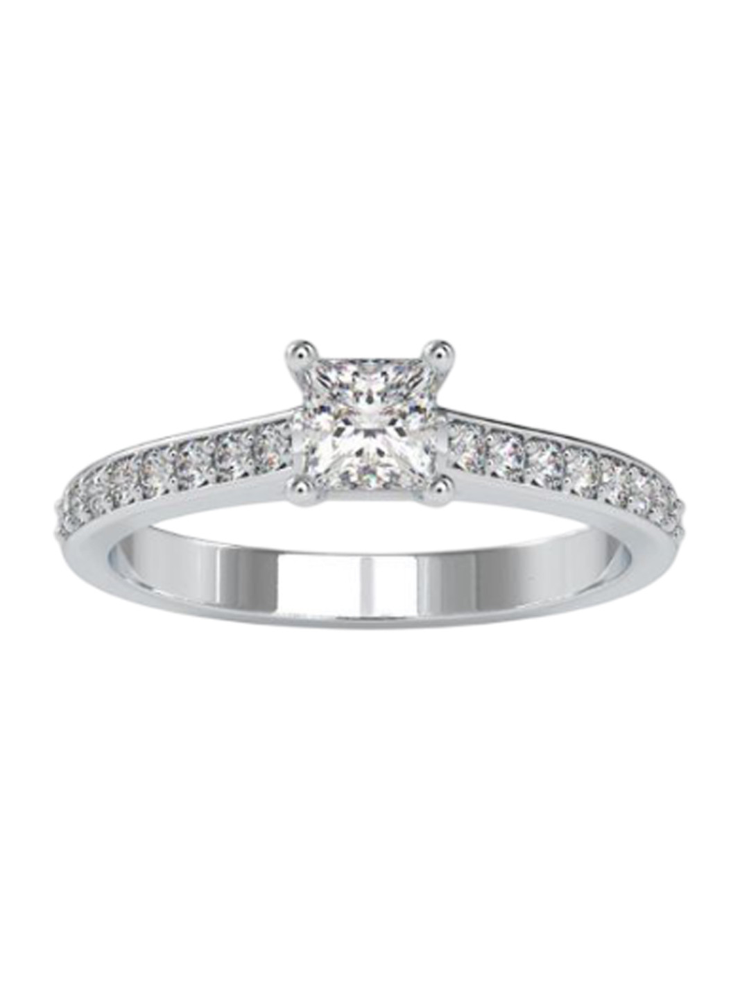 Emori Sparkling Princess Cut Lab Diamond Ring in 18KT Gold