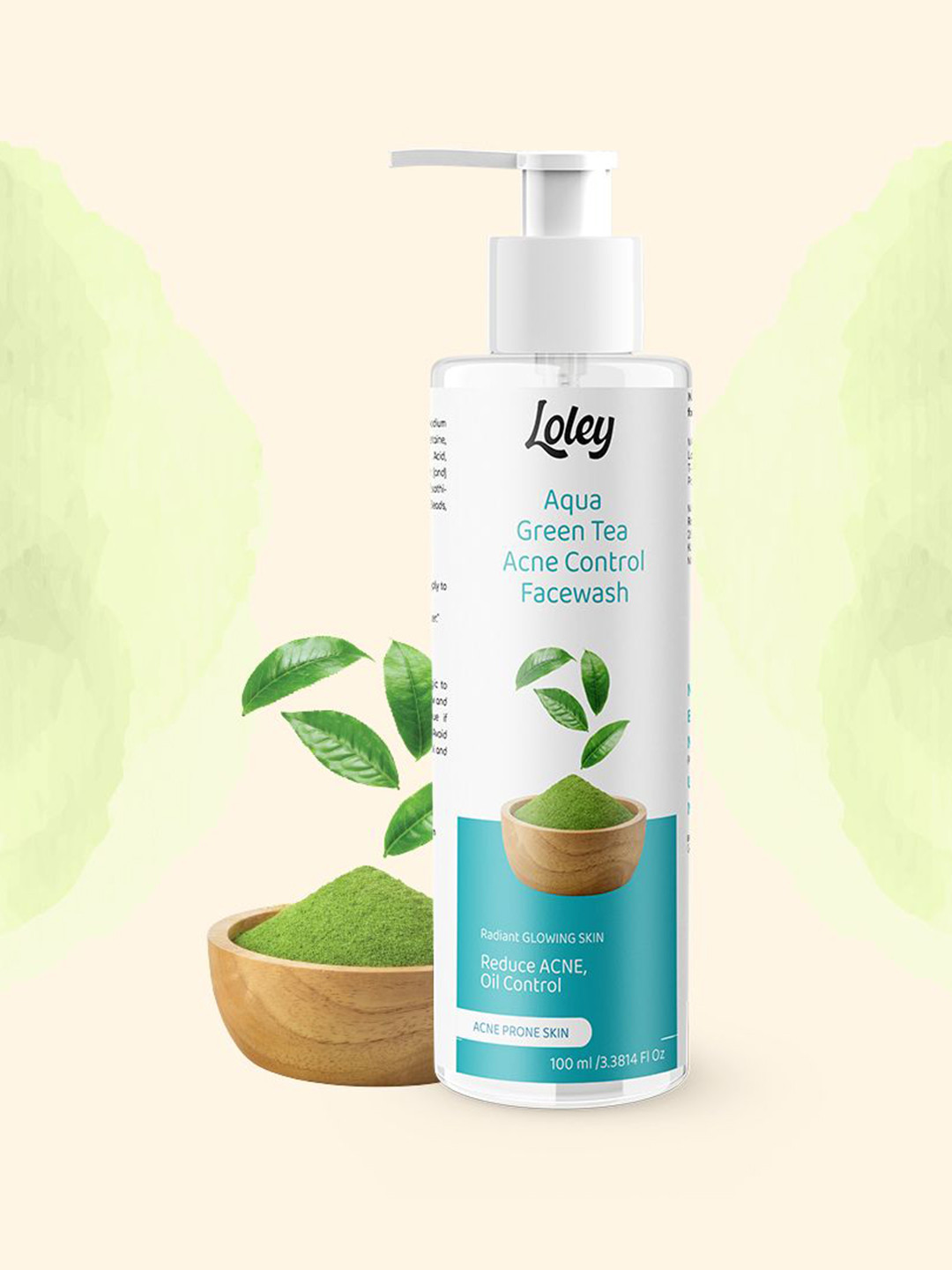 LOLEY Aqua Green Tea Face Wash For Acne Control With Salicylic And Glycolic - 100 ml