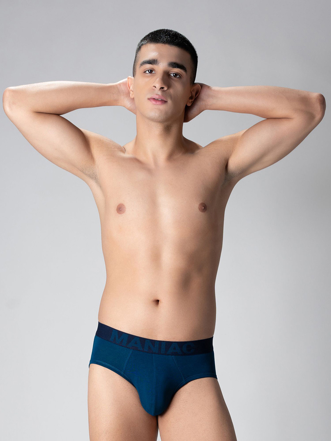 Maniac Cotton Mid Rise Basic Briefs MN24-COTN-PETROL-BRIEF-S